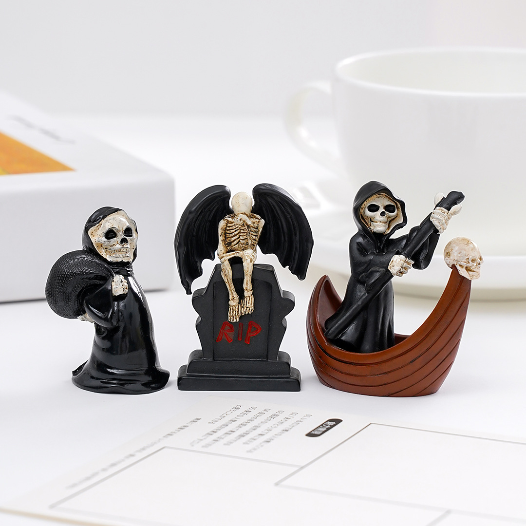 Resin Crafts - Adorno de Resina Miniatura de Esqueleto