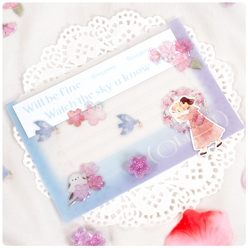 Resin Craft Material - Pegatinas 3D de cristal Sakura de