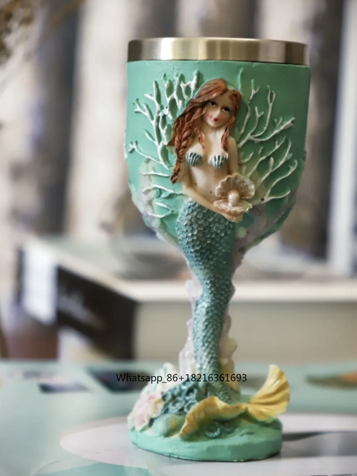 Resin Crafts - Copa de vino de acero inoxidable
