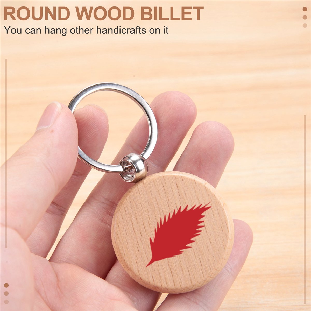 Wood Ring Blank - [N88R] 100 Piezas de Llaveros de