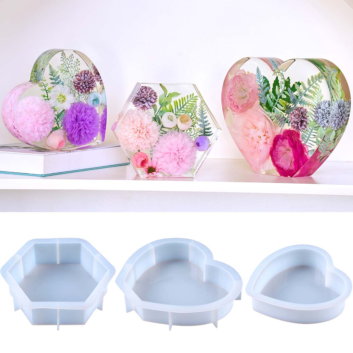 Molde de silicona grande con f - Resin Craft Ideas reseña y precio
