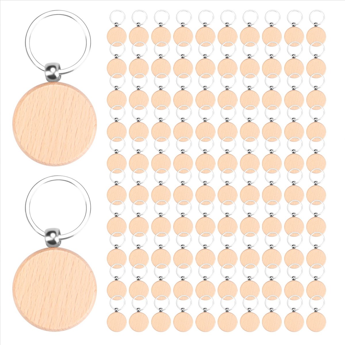 [N88R] 100 Piezas de Llaveros  - Wood Ring Blank reseña y precio