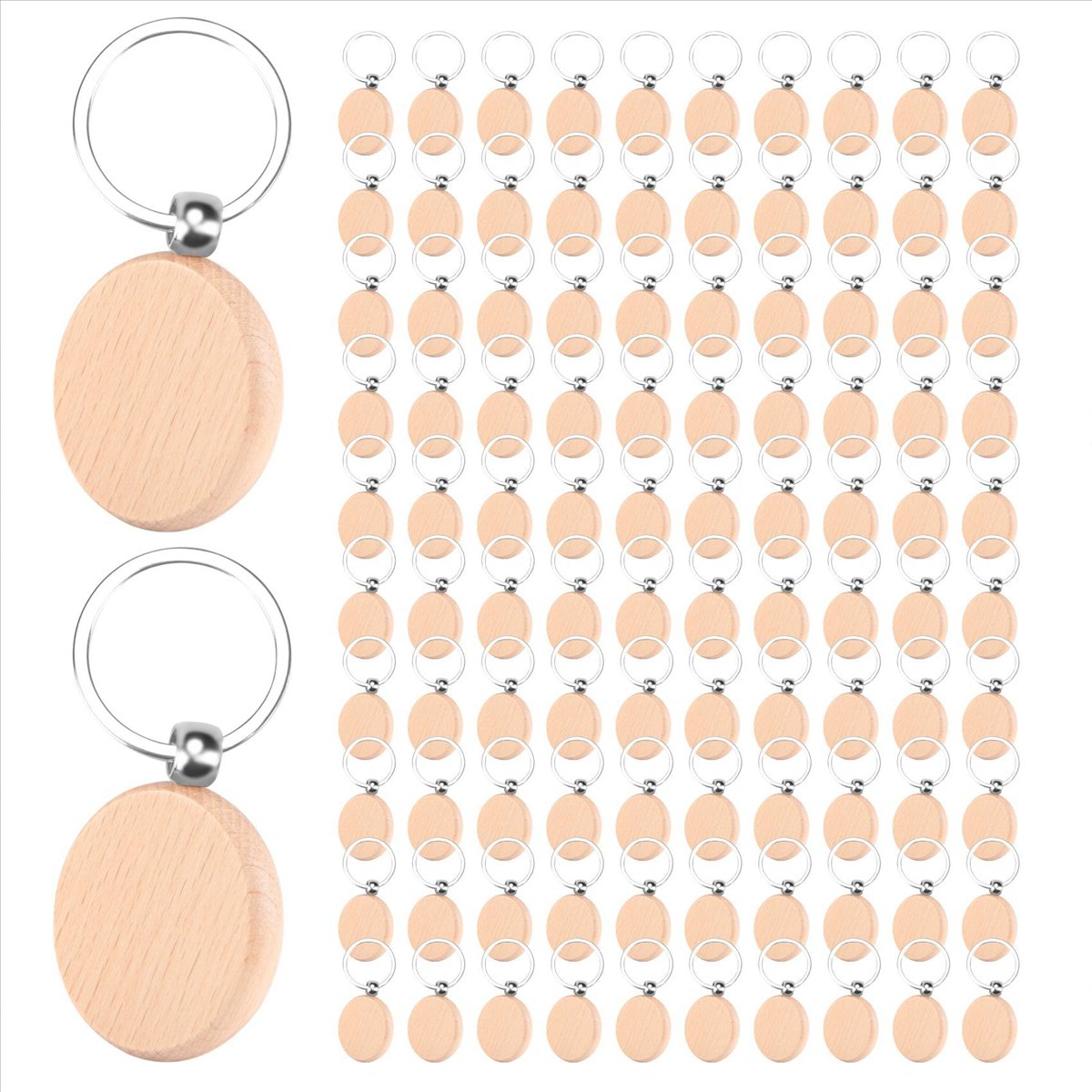 [N88R] 100 Piezas de Llaveros  - Wood Ring Blank reseña y precio